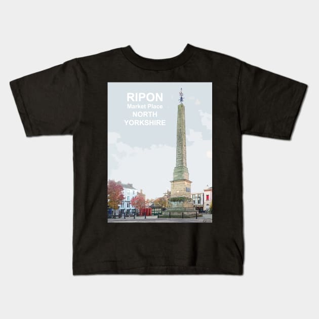 Ripon, North Yorkshire. Travel poster Kids T-Shirt by BarbaraGlebska